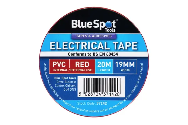 Blue Spot Tools Cinta Aislante Eléctrica PVC Roja 20m