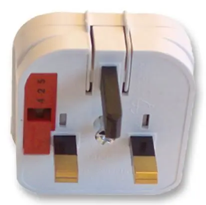 Powerconnections Adaptador de Tomada EUA para UK, Branco, 10A