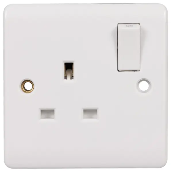 PRO-ELEC (UK) LTD Switched Wall Socket, 1 Gang, 13A, White