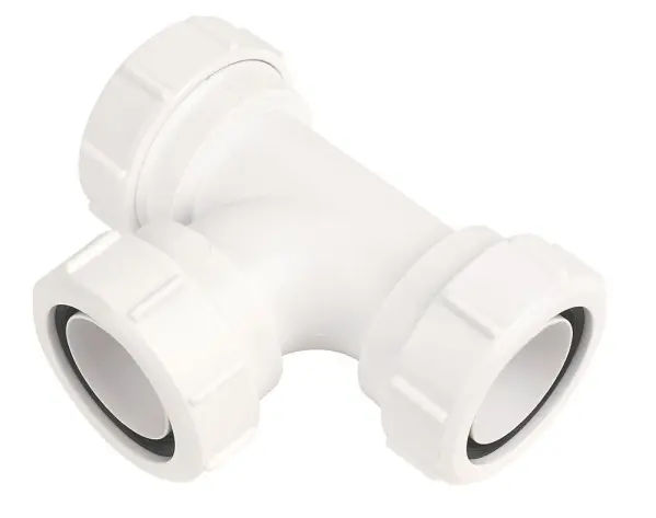 McAlpine Trójnik Skosny V1M Biały 40mm