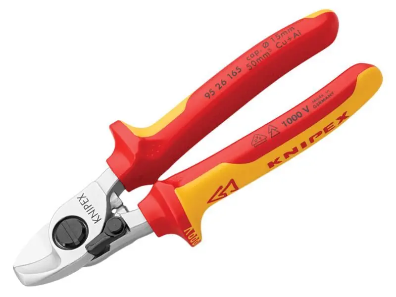 Knipex - Siosúr Cábla VDE le Sprionga Fillte, 165mm