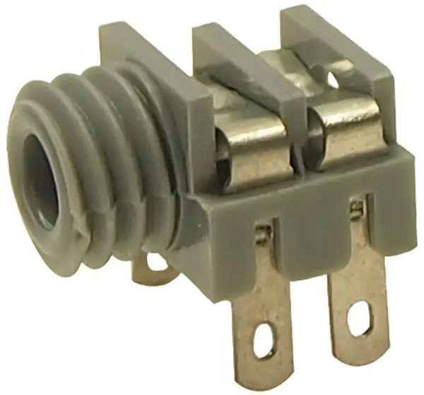 Prise jack mono CLIFF 3.5mm pour montage panneau, cosses à souder, grise