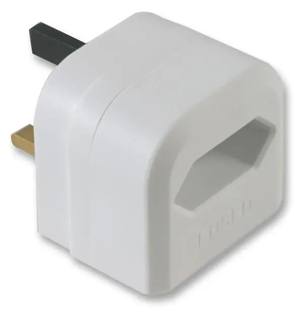 POWERCONNECTIONS European to UK Plug Adapter, 3A, White