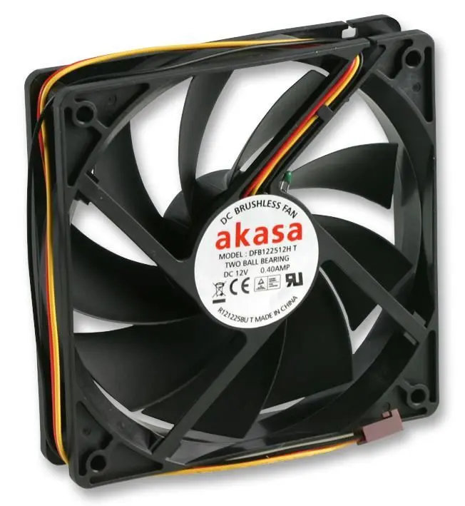 Ventilateur de boîtier PC AKASA 12V DC 3 broches, 120mm, Contrôle thermique