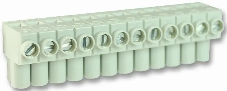 CAMDENBOSS Borne enfichable, 5mm, grise, femelle, 12 contacts