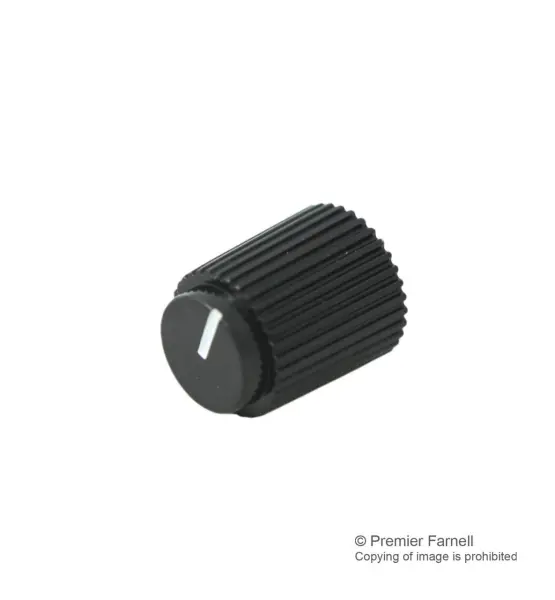 Multicomp Pro Instrument Knob, Aluminium, Round Shaft - Black 13.8mm 6.4mm