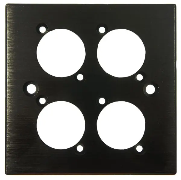 CLIFF 4-žilový XLR panel, černý hliník, 4 moduly