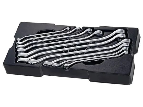 STANLEY Double Ring Spanner Set, 10-Piece, Matt Chrome