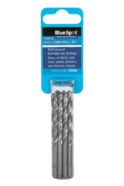 Blue Spot Tools - 10-teiliger 4,2mm HSS-Bohrer-Set
