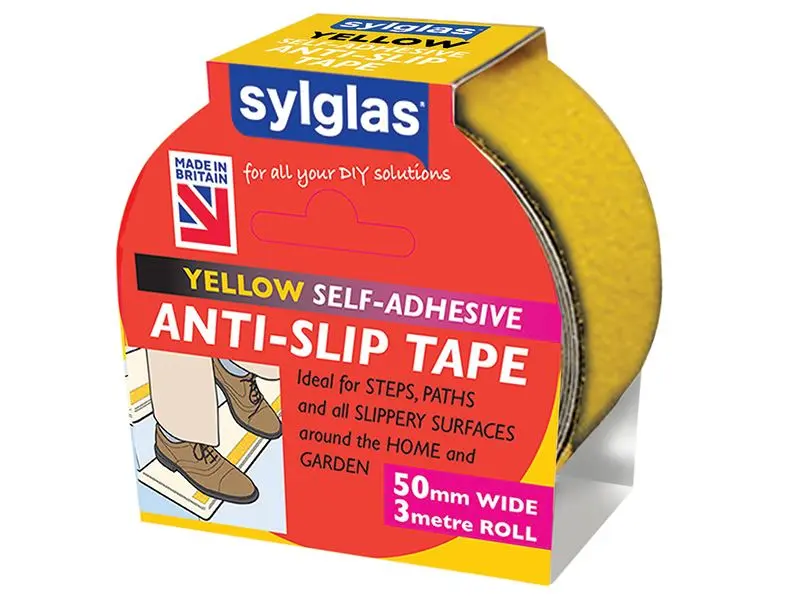 Sylglas Ruban Anti-Dérapant, Jaune, 50mm x 3m