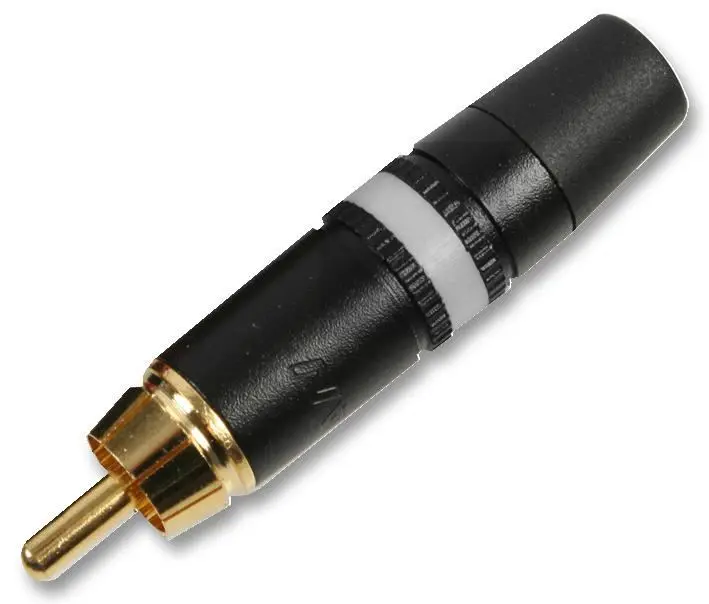 REAN Bílý phono konektor se zlacenými kontakty