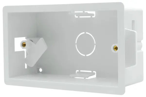 SCOLMORE OEM PRODUCTS Ezylink Dry Lining Box with Sprung Fixing Lugs, 2-Gang - 47mm