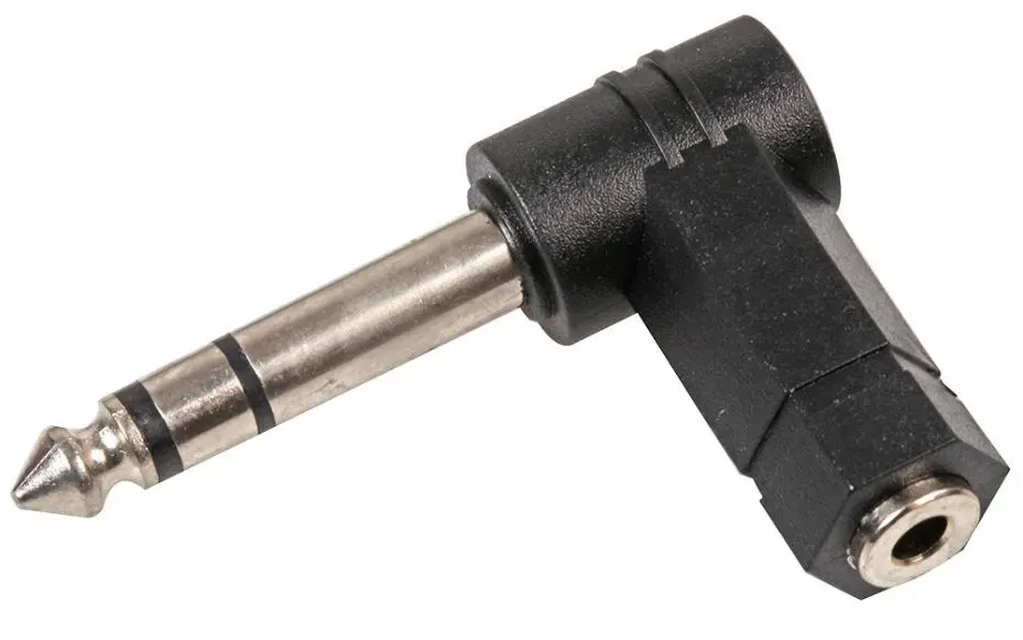 PRO SIGNAL Adapter 3,5mm Stereo-Klinke zu 6,35mm Stereo-Klinkenstecker, 90 Grad