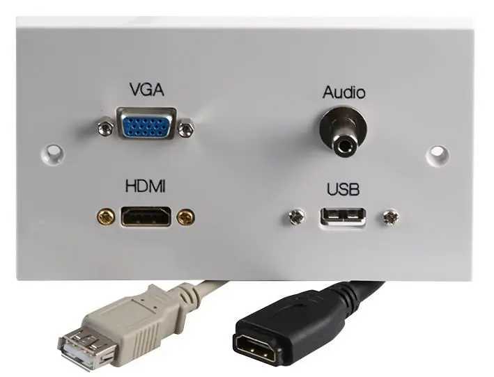 PRO SIGNAL 2-Gang Multimedia Wallplate with HDMI, VGA, Audio & USB