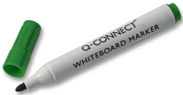 Q CONNECT Bullet Tip Whiteboard Marker Pens, Green, Pack of 10
