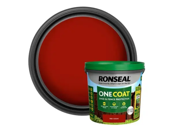 Ronseal Vernice Protettiva per Recinzioni e Capanni con Una Sola Mano - Rosso C