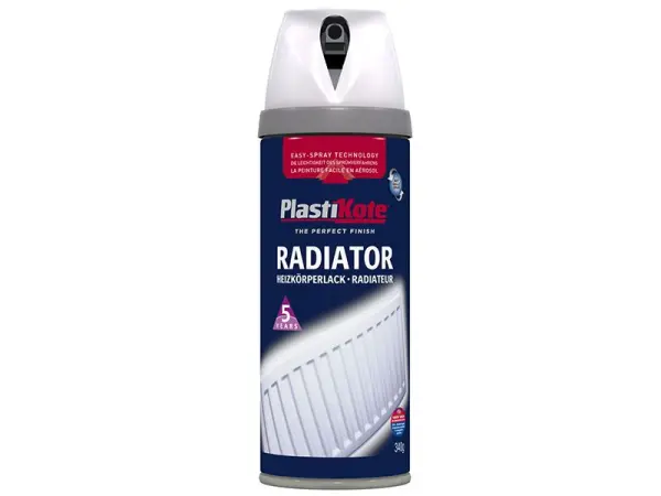 PlastiKote Twist & Spray - Χρώμα Θερμαντικών Σώματων, Satin White, 400ml
