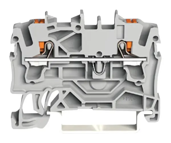 WAGO 2 Conductor Through Terminal Block with Push Button and Test Port, DIN-Raï - Grey