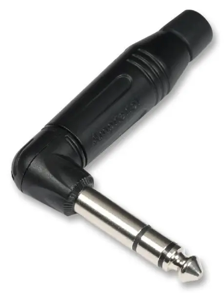 Amphenol 6.35mm Jack Plug, 3 Pole, 90°, Black