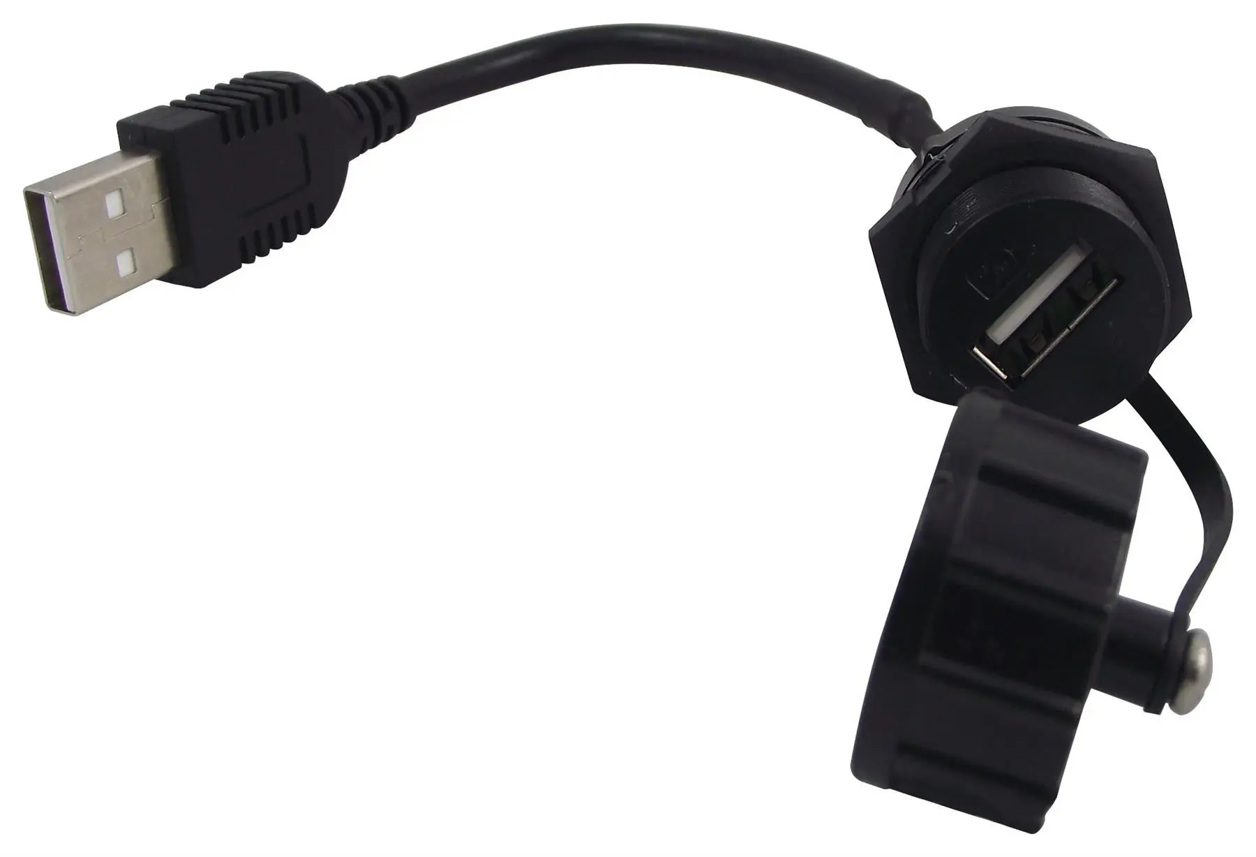 MULTICOMP USB Type A Male to Female Adaptor, Black, 100mm