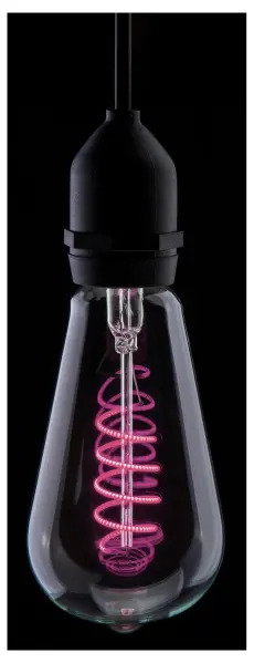 PRO-LITE LED Filament Light Bulb, ST64 Shape, BC/B22, Dimmable - Pink