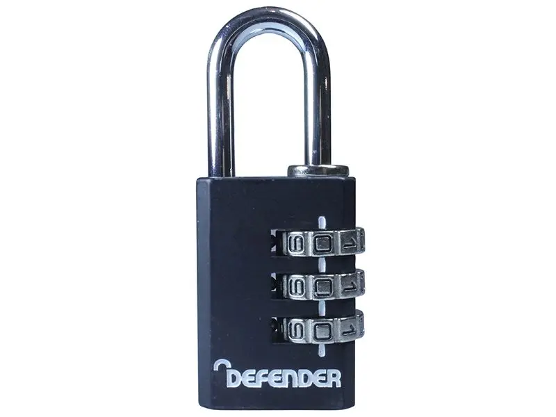 DEFENDER Black Die-Cast Combination Padlock, 30mm
