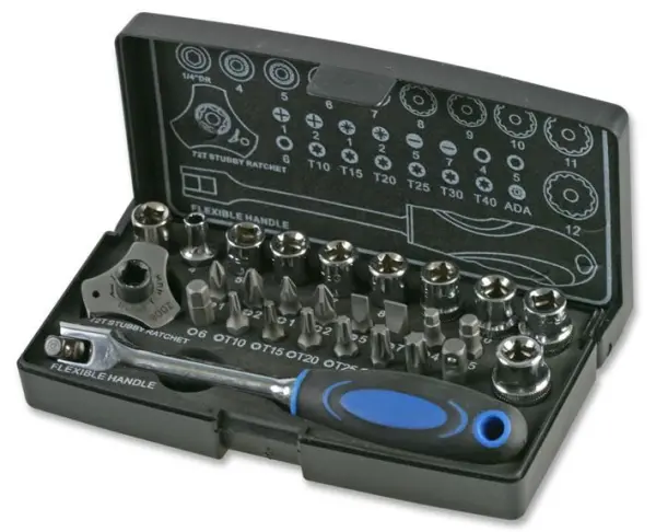 LASER Alldrive Bit & Socket Set, 1/4” Drive, 28 Piece
