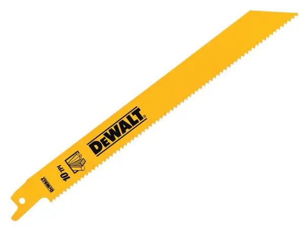 Serra Sabre DeWALT Bimetal 203mm x 10 Dentes, Pack de 5