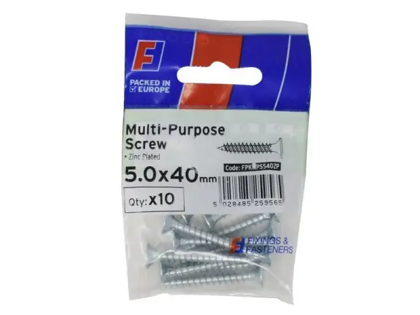 ForgeFix Multi-Purpose Pozidriv Schroeven 5.0 x 40mm, Gegalvaniseerd, Verpakte 