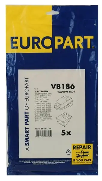 EUROPART שקיות אבק תואמות למשאבת אבק Electrolux Lite Series, חבילה של 5