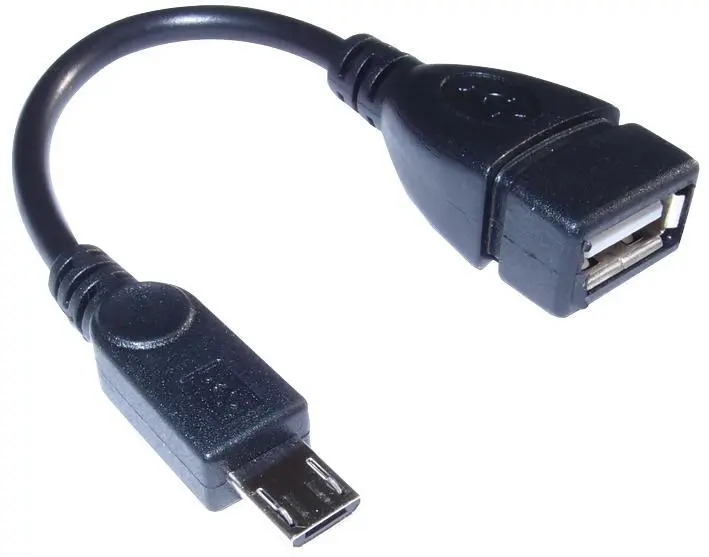 DYNAMODE USB Micro B Male to A Female OTG Cable, 10cm, Black