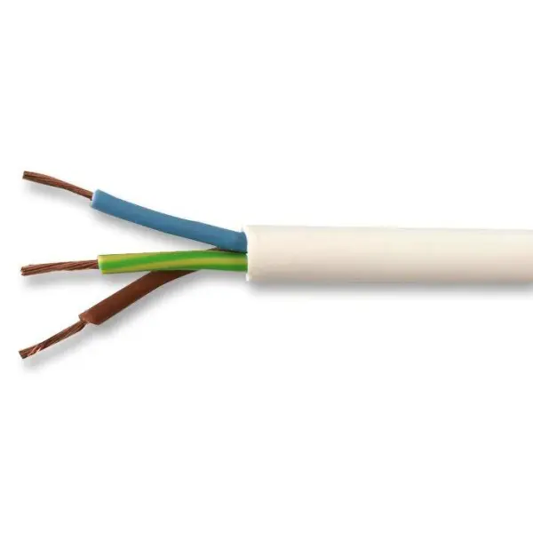 PRO ELEC 3183Y 3 Core Mains Cable - White 1mm 10A 100m