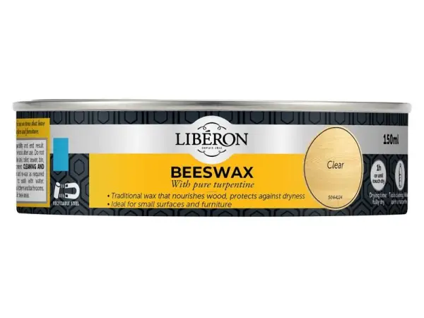Liberon - Pas Céir Bheach Glan 150ml – Críochnú Cothaithe Adhmaid