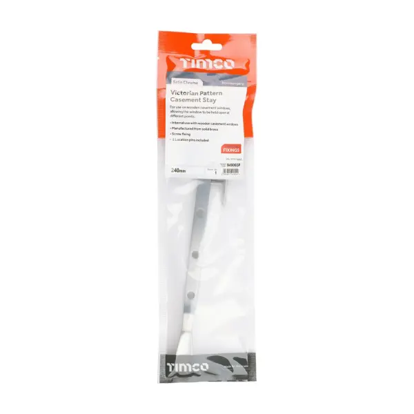 Timco - Crémone victorienne pour fenêtre à battants, Chrome satiné