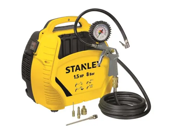 Kit Compressore d'Aria STANLEY 1,5 HP 8 Bar Portatile, 6,1kg