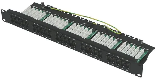 TUK 50-Way 1U Voice Patch Panel, RJ45, Black