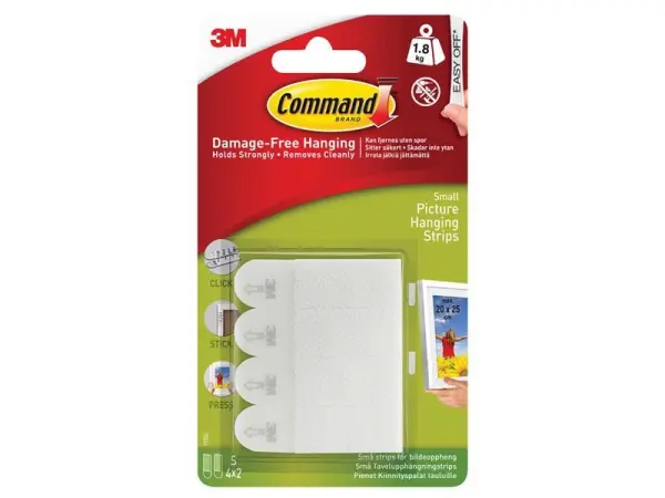 Command™ 小型ピクチャーハンギングストリップ 4個セット