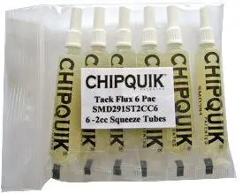 CHIP QUIK 노우클린 택 플럭스, 2cc 튜브 x6