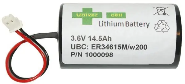 UNIVERCELL 3.6V 14.5Ah Lithium Hi-Rate Spiral D Battery Pack