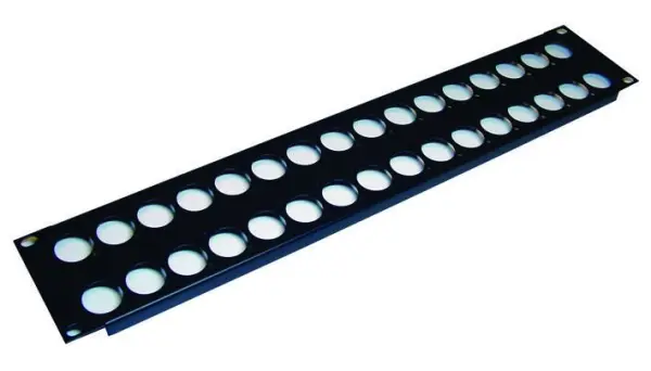 PENN ELCOM 19-inch 32-Hole 2U Rack Panel for D-Series Connectors