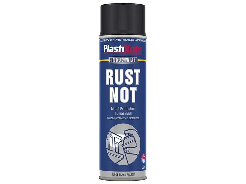 PlastiKote Rust Not Gloss Black Spray Paint, 500ml