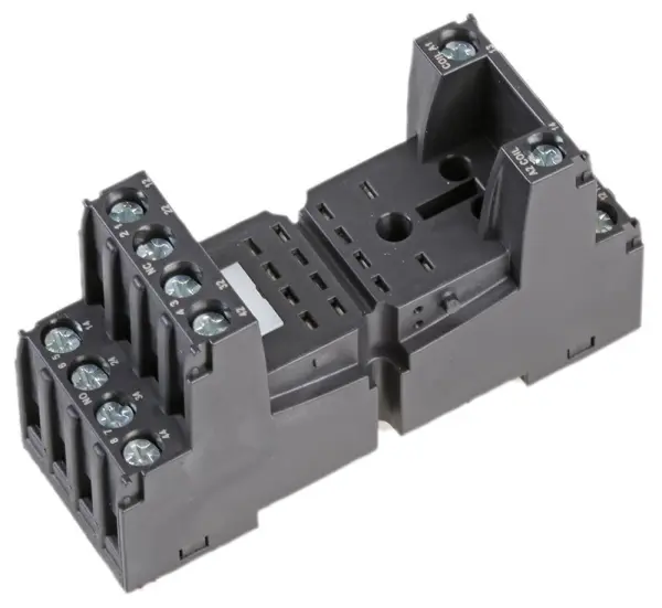 RELPOL 14 Pin Industrial Relay Base, Black
