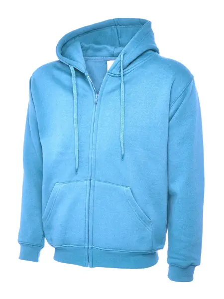 Uneek Classic Full Zip Hoodie, Sky Blue, Size M