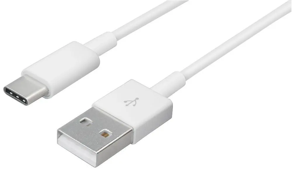 LMS DATA Cable USB-C a USB 2.0 para Carga y Sincronización, Blanco, 1m