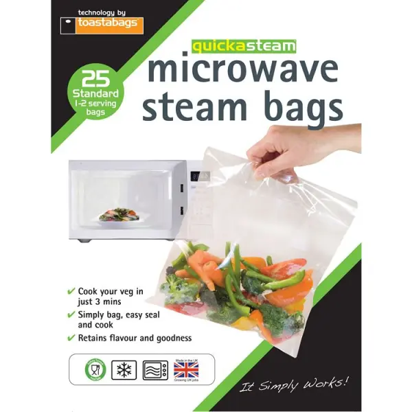 Planit Products Microwave Steam Bags Standard, 25 Pack