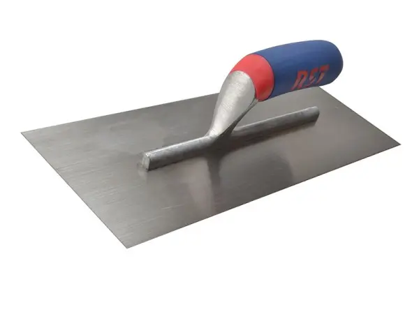 R.S.T. Plasterer's Finishing Trowel, Carbon Steel, Soft Touch Handle, 14in