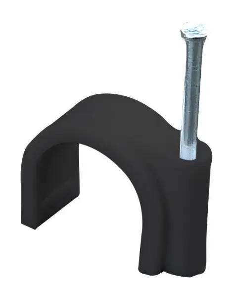 PRO ELEC Round Cable Clips - Black 5mm
