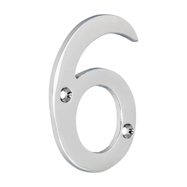 Timco - Plaque numéro de porte en laiton poli chrome, 75mm
