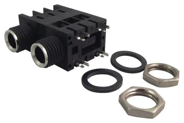 Prise jack mono/double Amphenol ACJM-MHD, 6.35mm, montage PCB