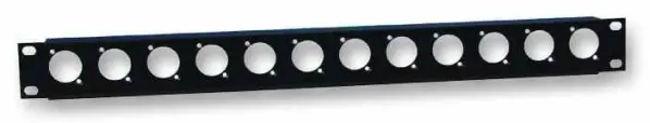 Adam Hall Hardware - Panneau de rack 19” 1U avec 12 trous XLR et barre de serre